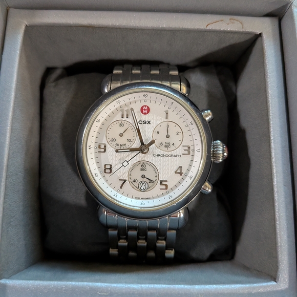 Michele Silver Chronograph Watch